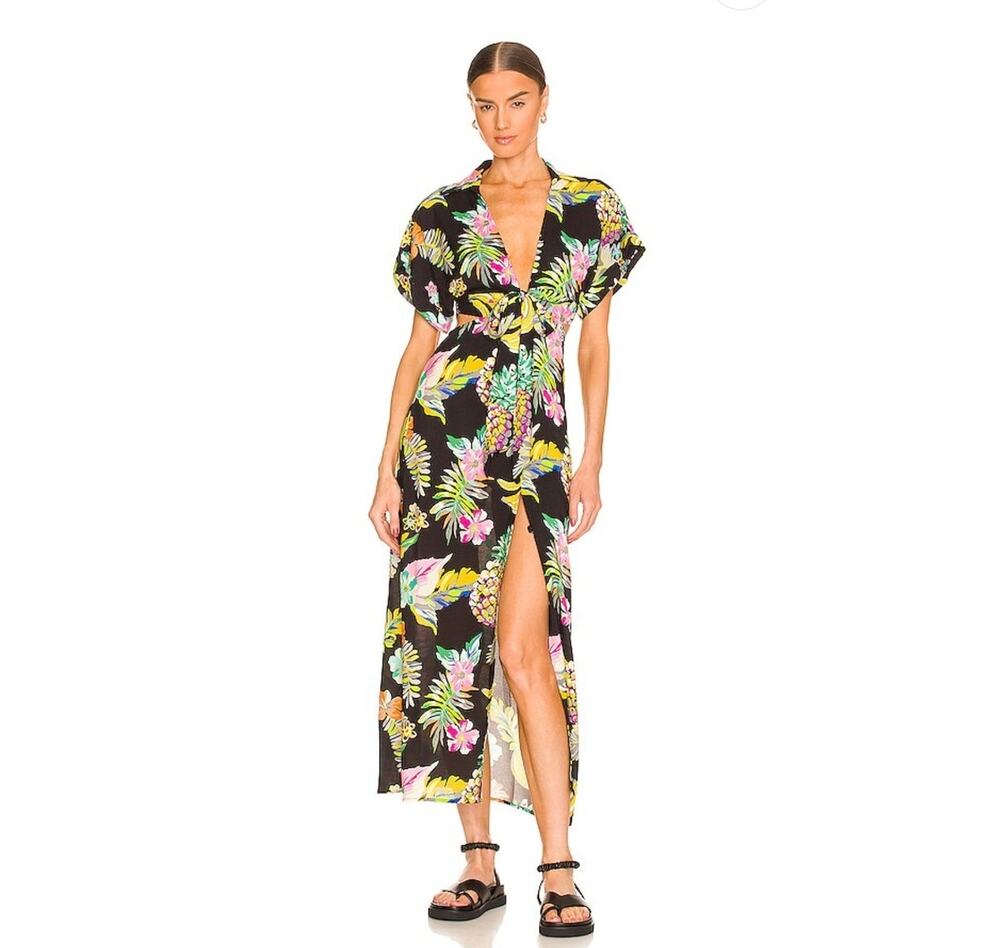 Revolve Le Superbe Mai Tai Might I Dress Tropical Maxi Dress SZ 0